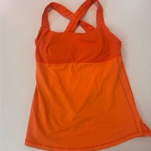 Orange Cross-Back Tank Top
